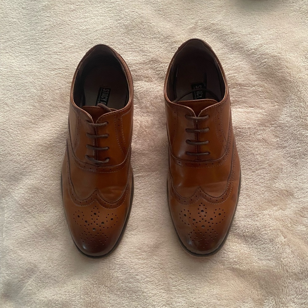 Boys dress shoes-Brown Leather Oxford Shoes